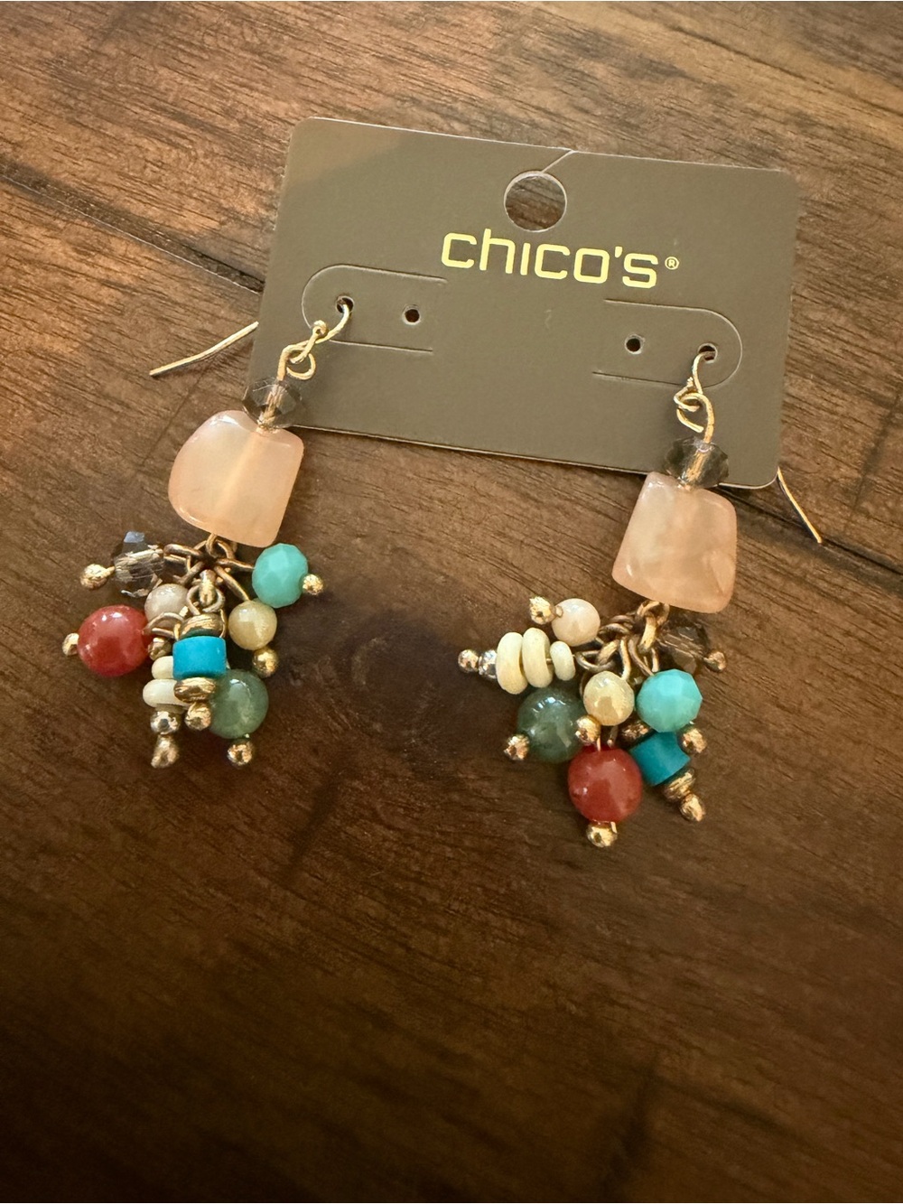 Chico's Jewelry Womens Earrings Cluster Drops NEW Beautiful Stones